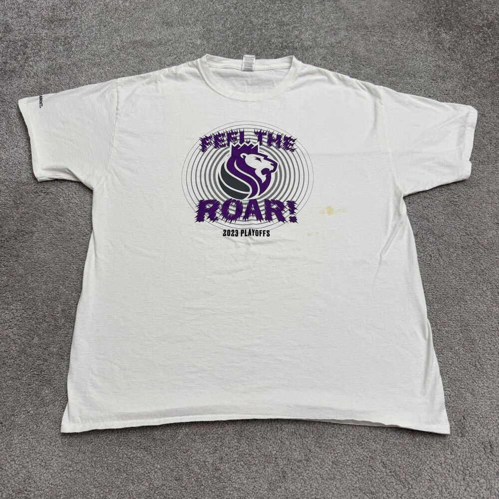 Fruit Of The Loom Sacramento Kings 2023 Palyoffs Graphic T-Shirt Mens XL White